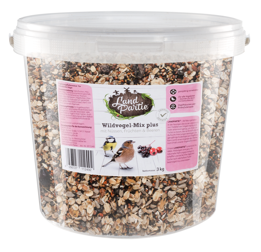 LandPartie 5L Eimer Wildvogelmix Plus 3 kg